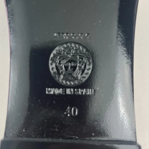 Versace Metallic Patent Leather Medusa Head With Rhinestone size 40 or 9.5 - Picture 7 of 16